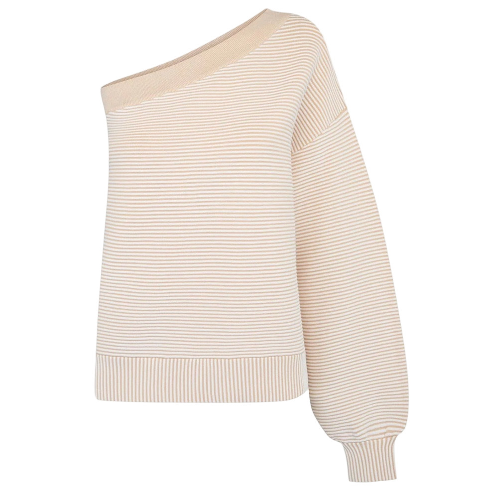 Nagnata Asym Sweater - Organic Cotton Rib Knit - S - Off-Shoulder Sweater